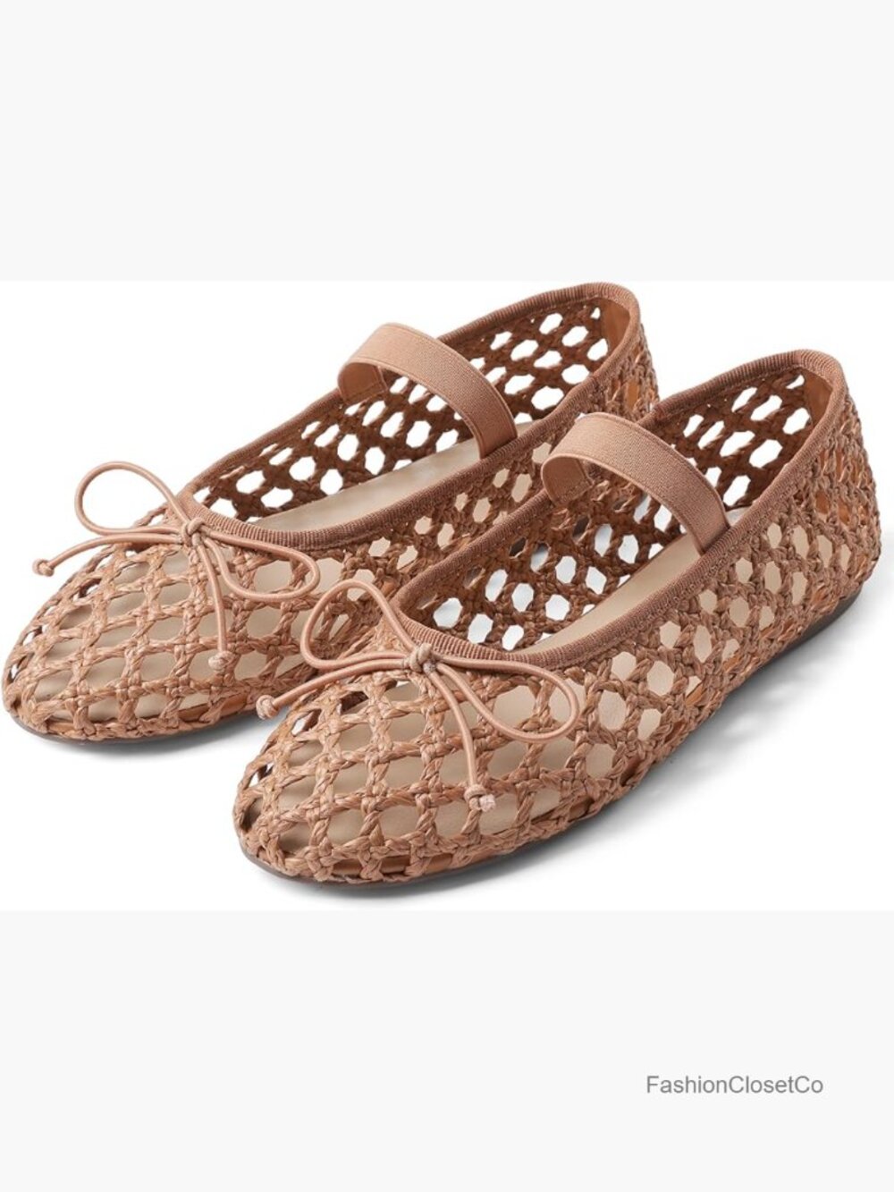 Woven Ballet Flat Shoes Mary Janes Flats Elastic Band Dressy Comfortable